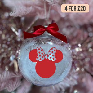 Red Minnie Christmas Bauble
