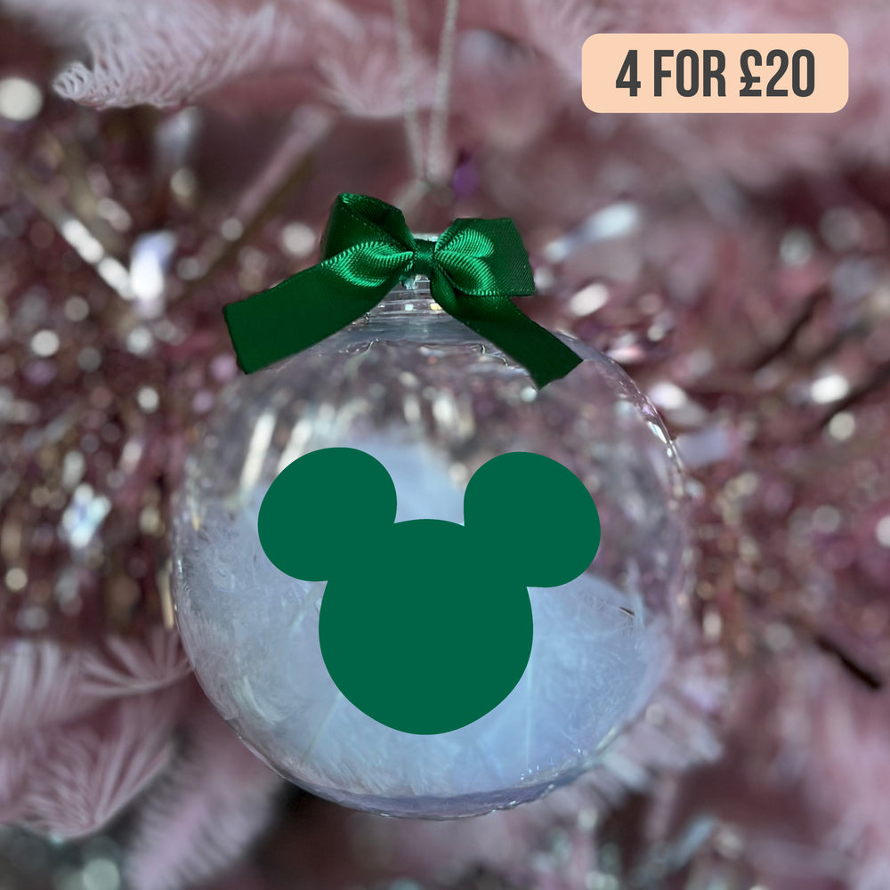 Green Mickey Christmas Bauble