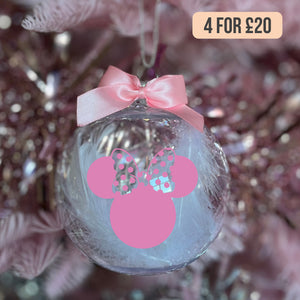 Pink Minnie Christmas Bauble