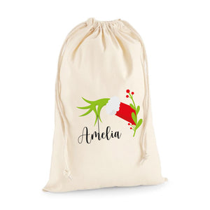 Personalised Grinch Santa Sack