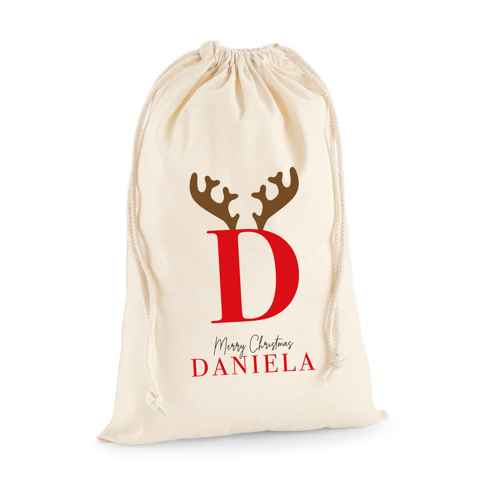 Personalised Christmas Initial Santa Sack