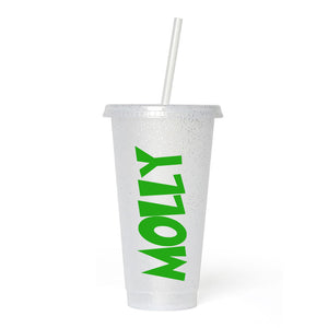 
            
                Load image into Gallery viewer, Personalised Grinch Name Frosted Glitter Tumbler Cup
            
        