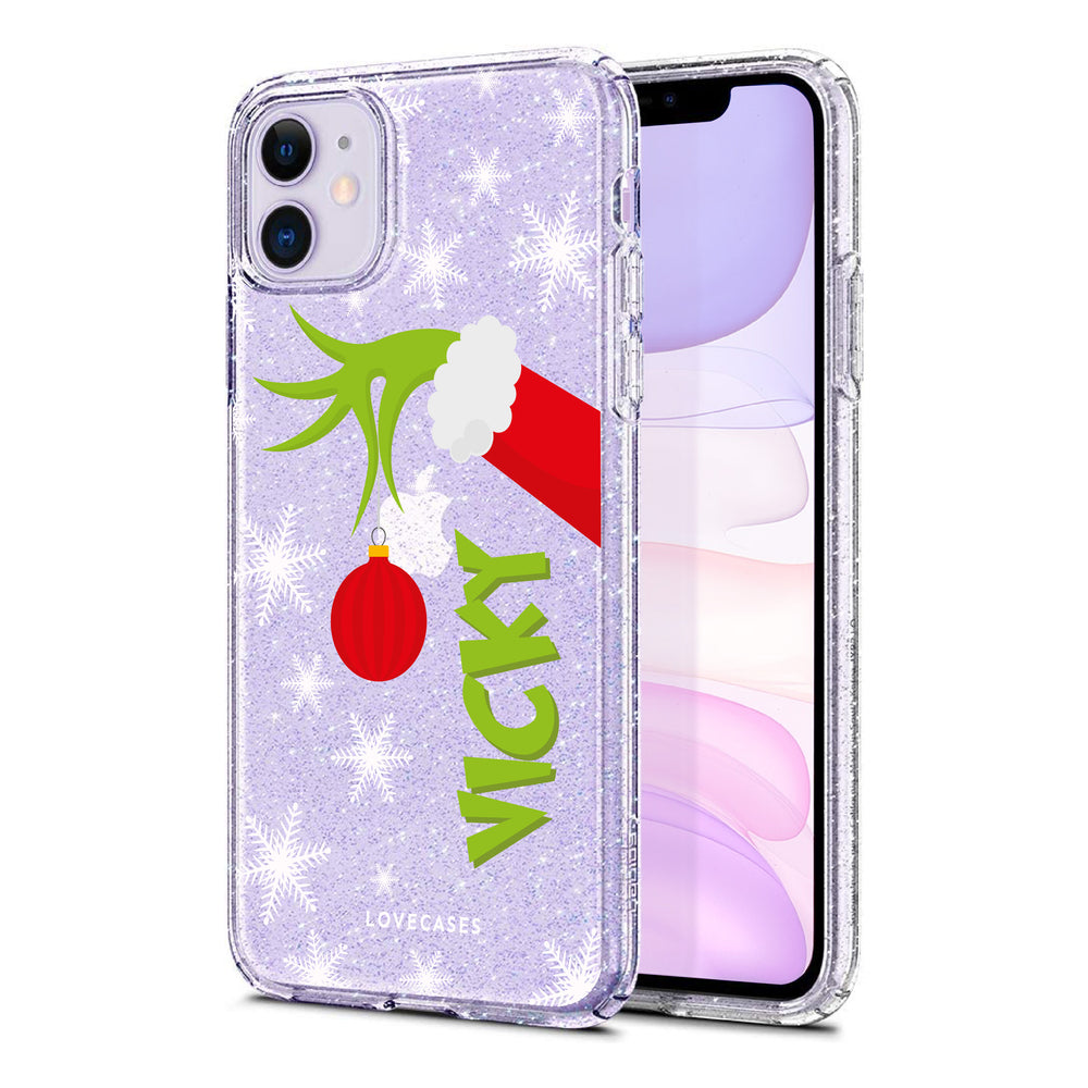 Personalised Grinch Glitter Phone Case