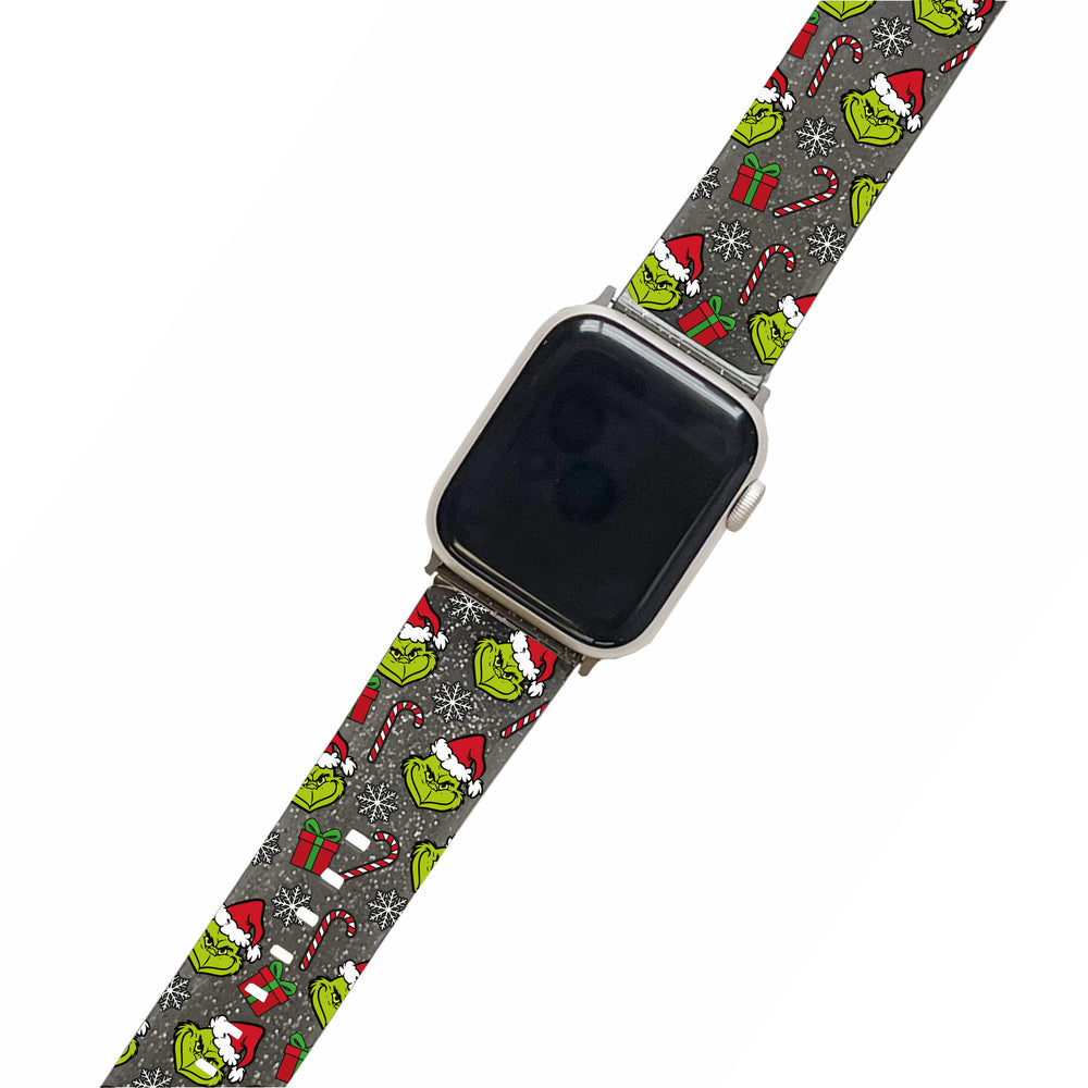 Grinchmas Black Glitter Smartwatch Strap
