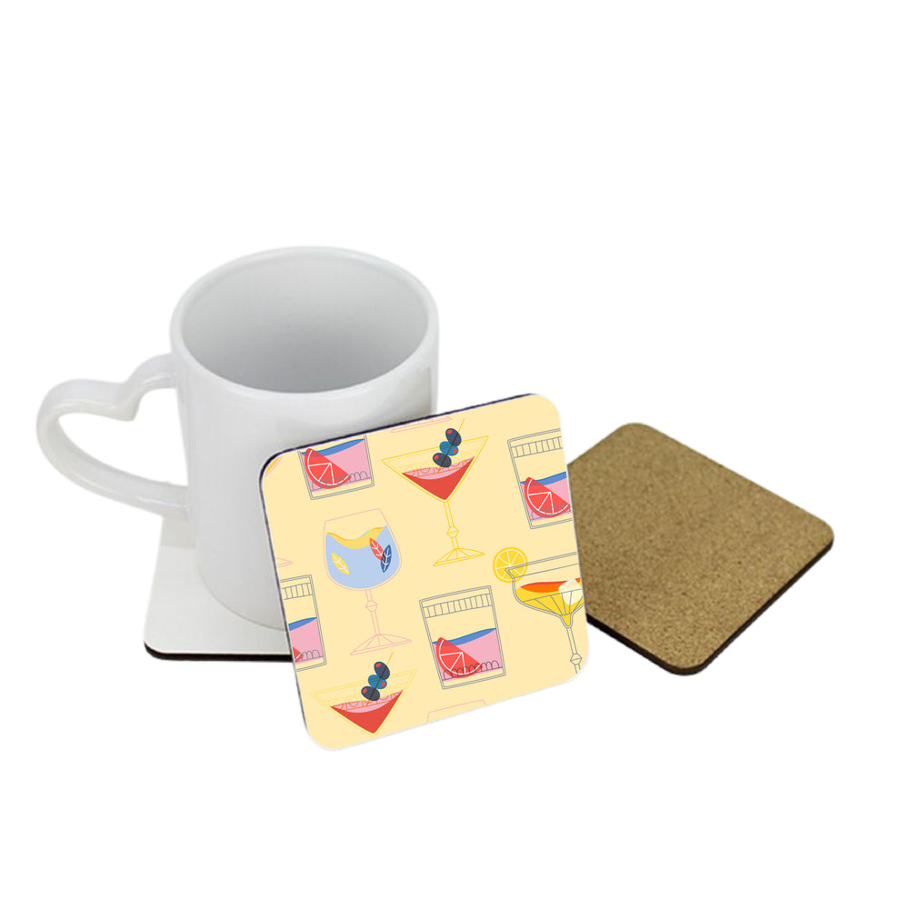 Retro Cocktails Square Coaster