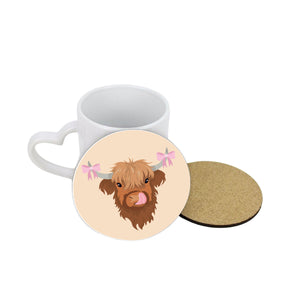 Bonnie the Highland Cow Circle Coaster