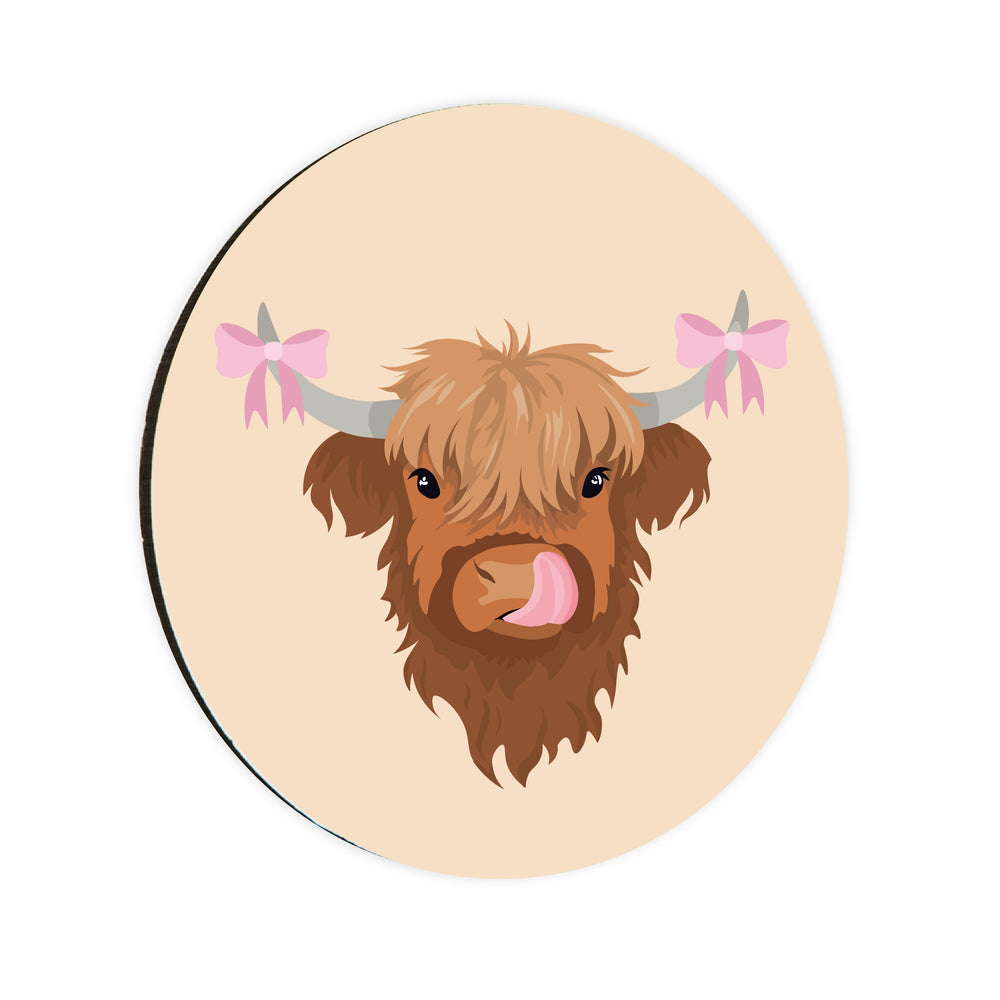 Bonnie the Highland Cow Circle Coaster