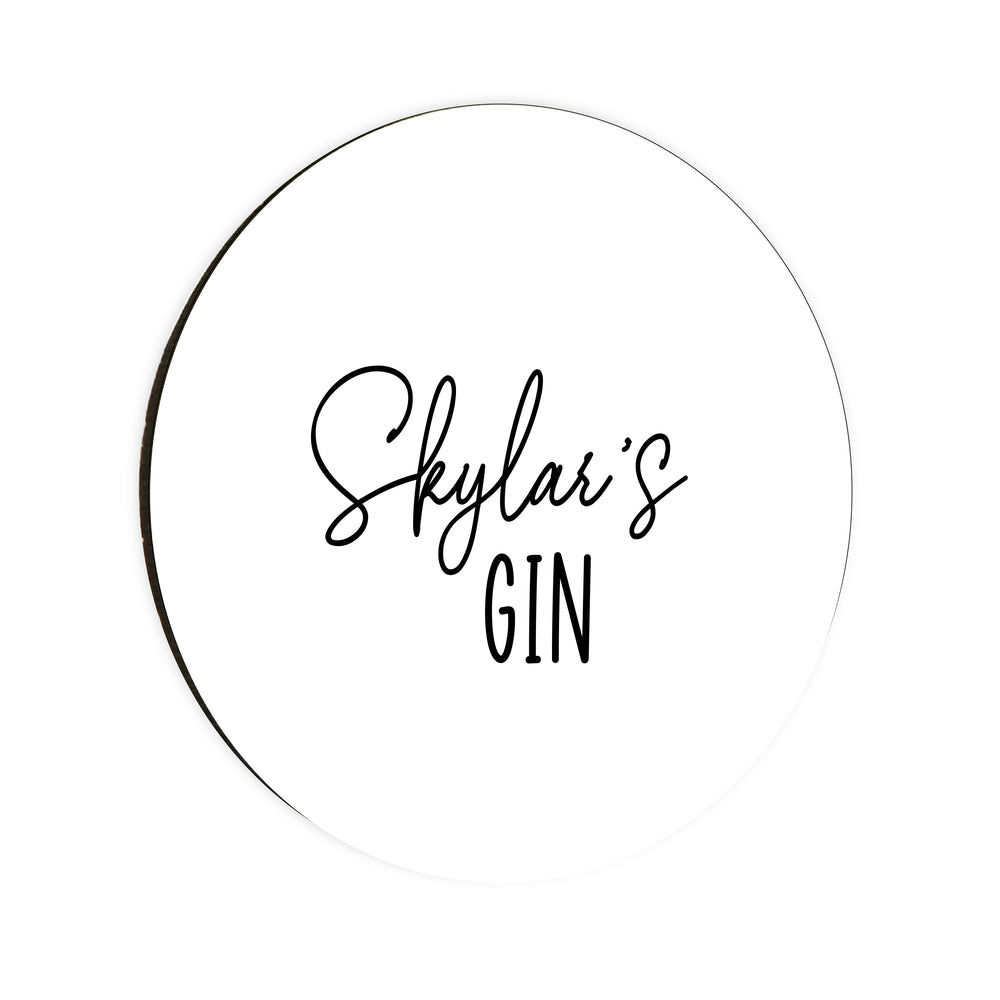 Personalised Drink Name Circle Coaster