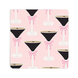 Espresso Martini Coquette Square Coaster