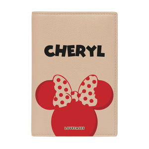 Personalised Minnie Beige Passport Cover