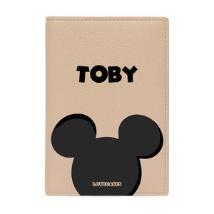 Personalised Mickey Beige Passport Cover