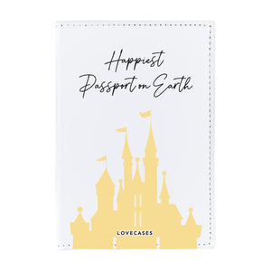 Happiest Passport on Earth White Passport Cover