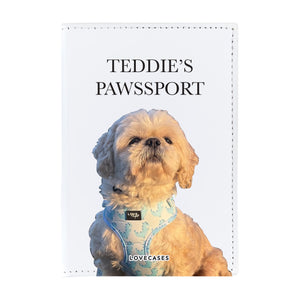 Personalised Pet Photo White Passport Cover