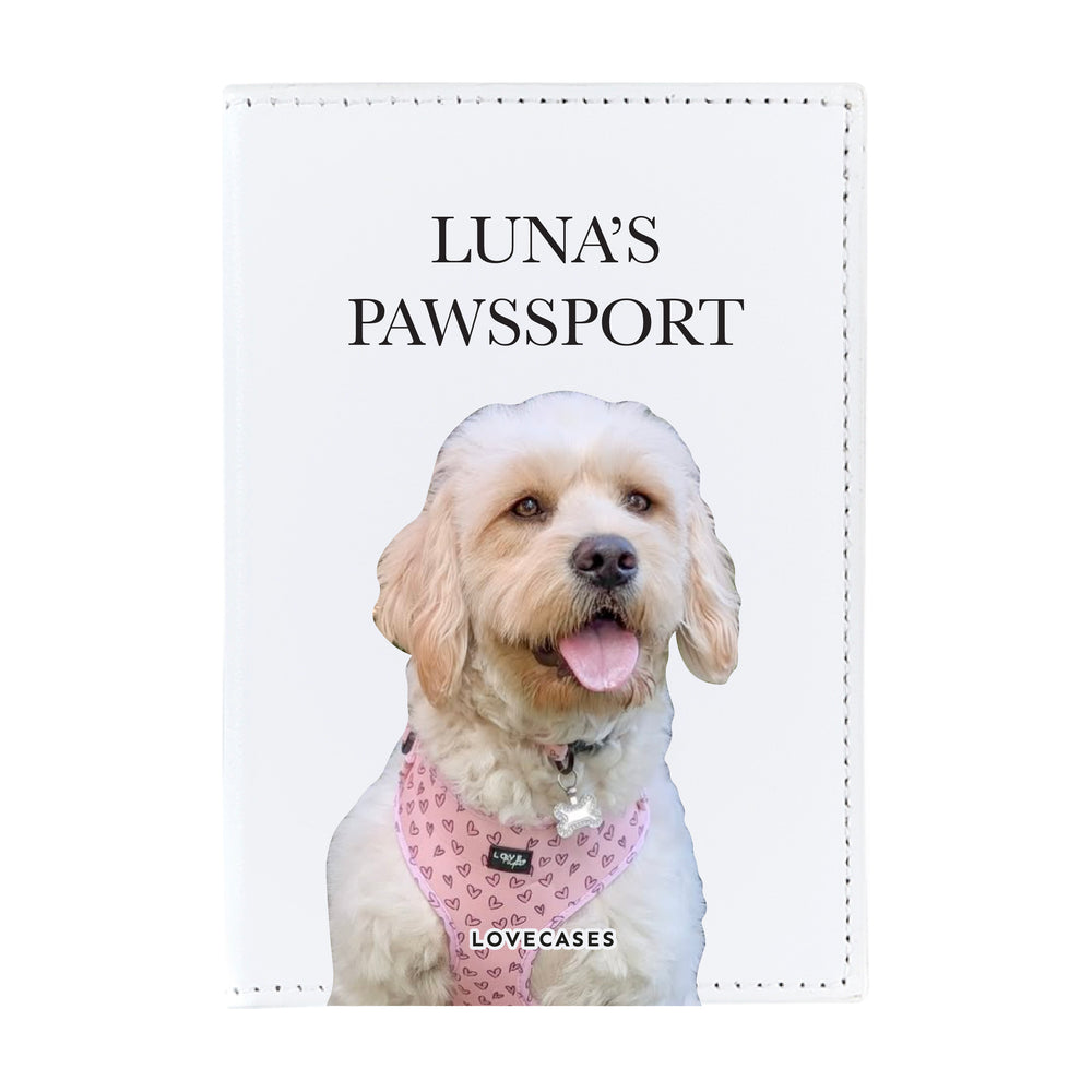 Personalised Pet Photo White Passport Cover