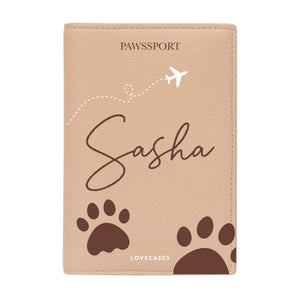 Personalised Pet Jet Set Beige Passport Cover