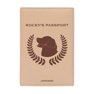 Personalised Regal Pet Beige Passport Cover