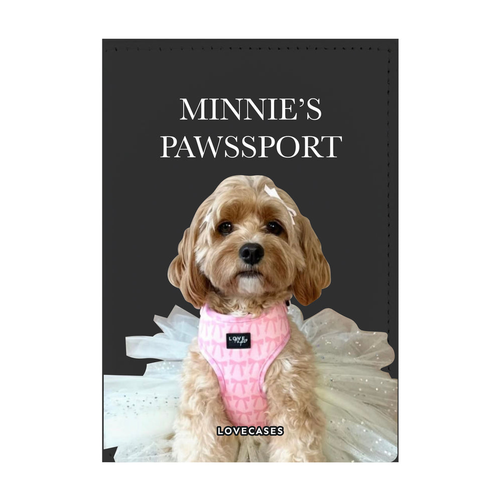 Personalised Pet Photo Black Passport Cover