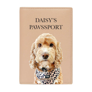 Personalised Pet Photo Beige Passport Cover