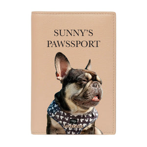Personalised Pet Photo Beige Passport Cover