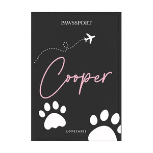 Personalised Pet Jet Set Black Passport Cover