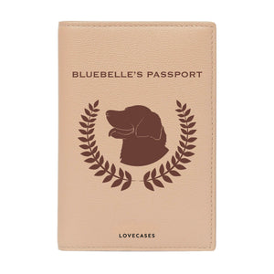 Personalised Regal Pet Beige Passport Cover