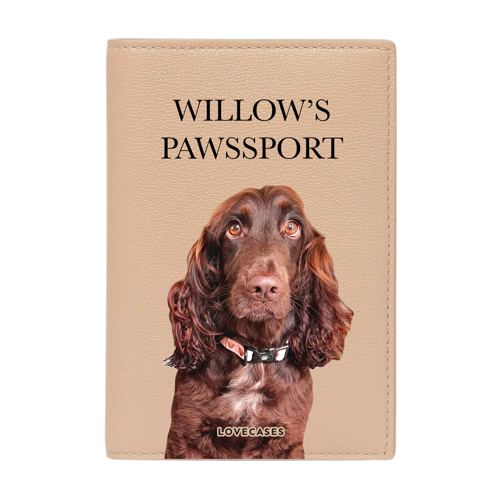 Personalised Pet Photo Beige Passport Cover