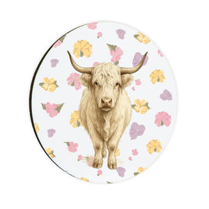Flora Moo the Highland Cow Coaster