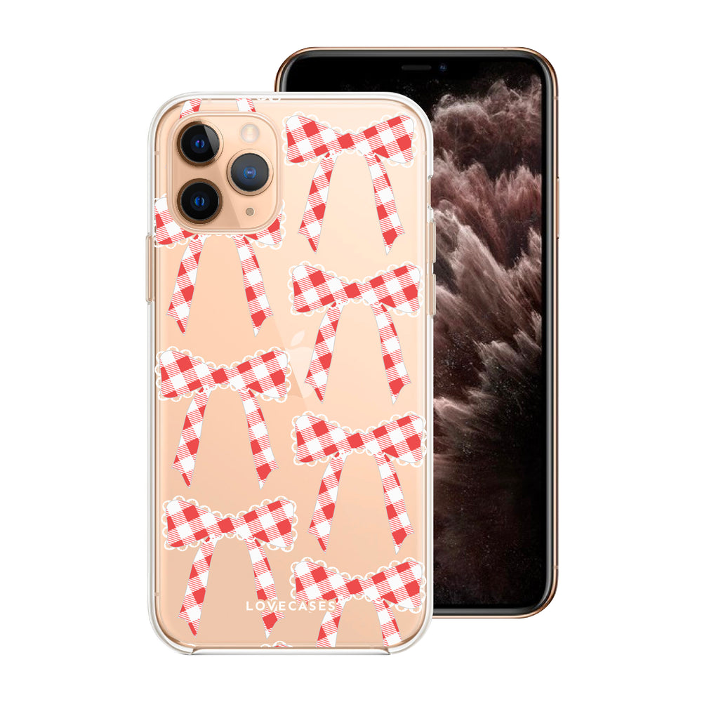 Red Gingham Bows Phone Case
