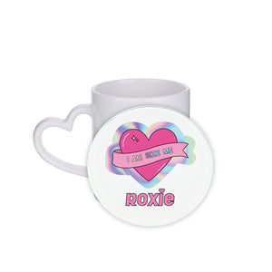 Personalised Holographic #IAMSIZEME Heart Circle Coaster