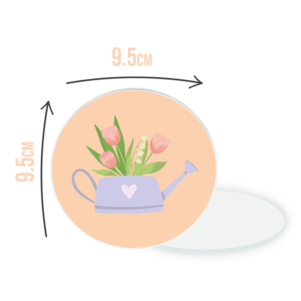Purple Watering Can Circle Coaster