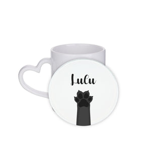 Personalised Black Paw Circle Coaster