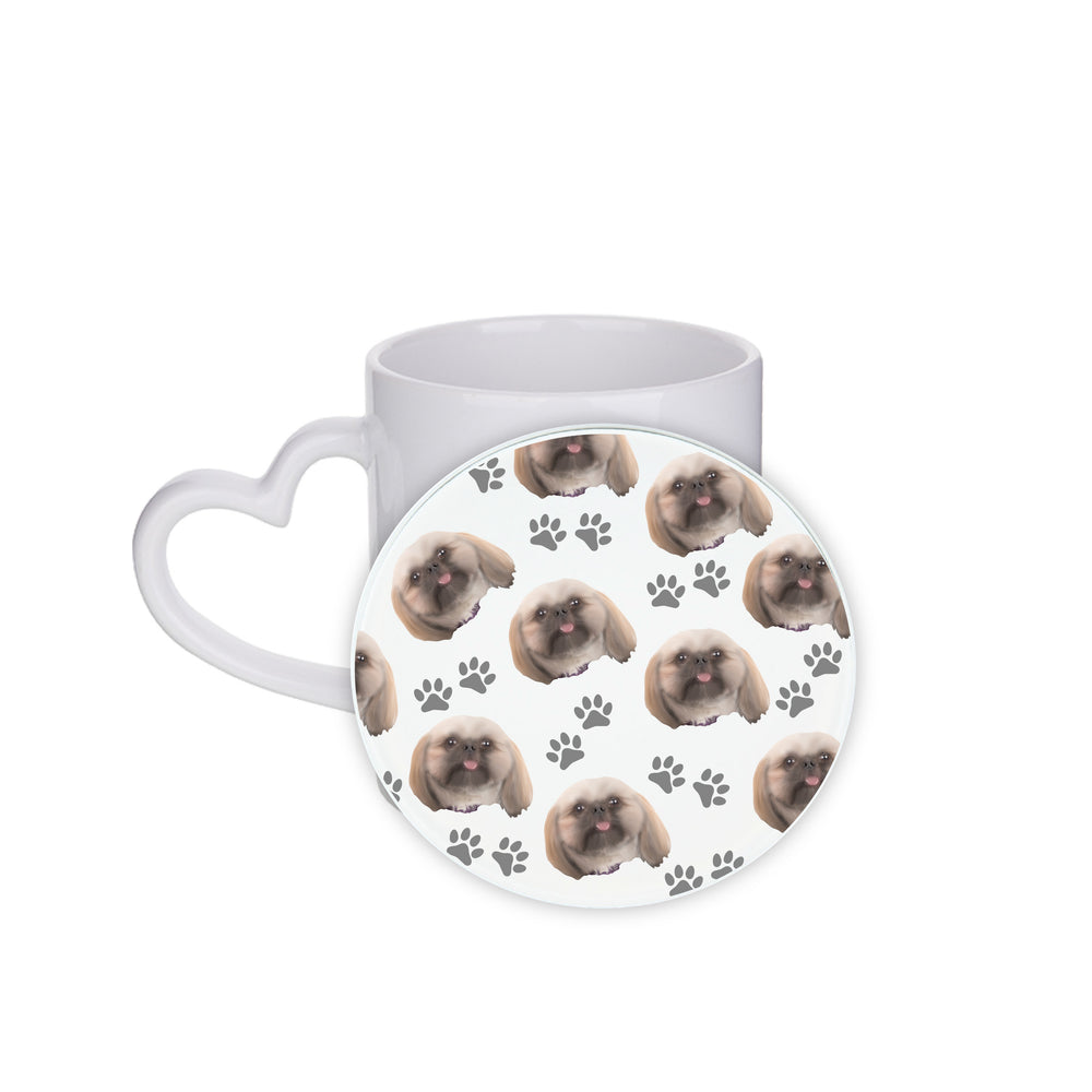 Personalised Pet Portrait Pattern Circle Coaster