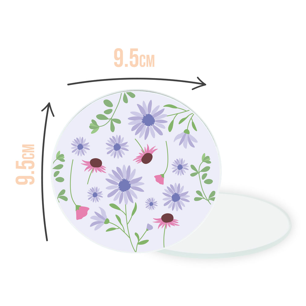 Spring Flowers Circle Coaster