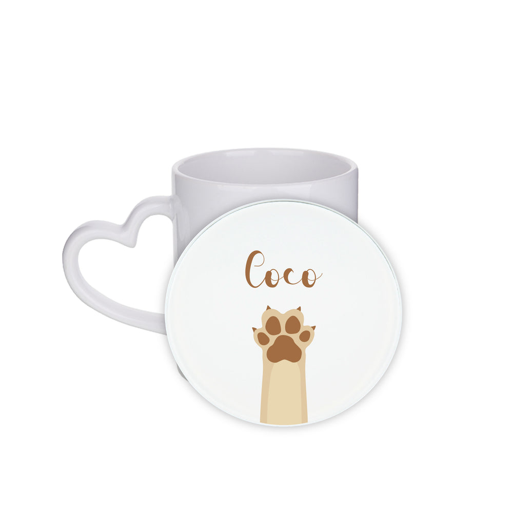 Personalised Gold Paw Circle Coaster