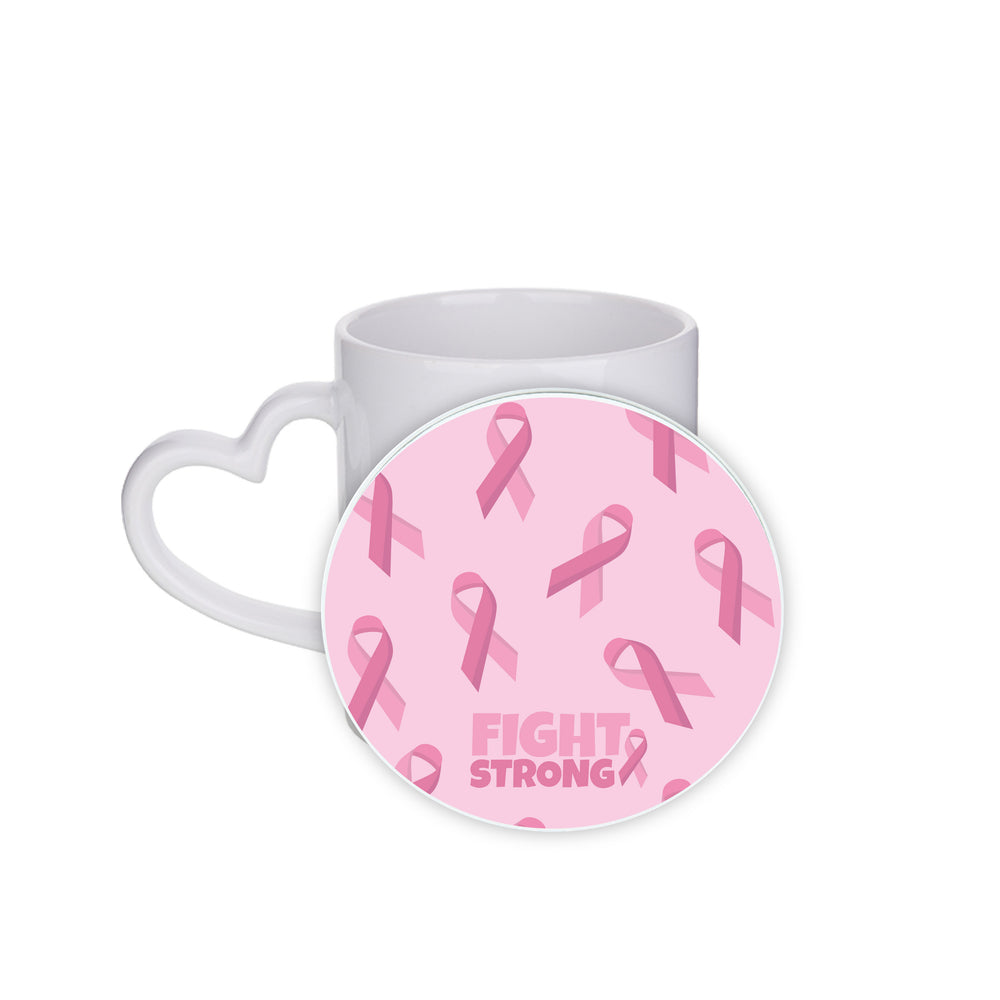 Pink Ribbon Circle Coaster