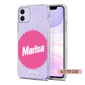 Personalised Pink Badge Name Phone Case