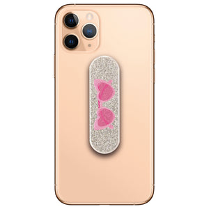 Pink Heart Sunglasses Glitter Phone Loop