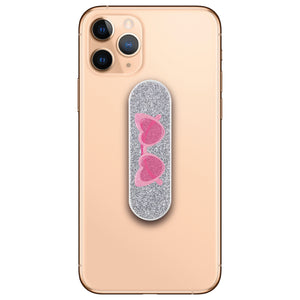 Pink Heart Sunglasses Glitter Phone Loop