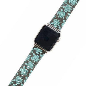 Sea Turtles - Black Glitter Smartwatch Strap