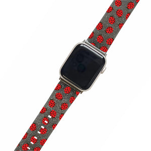 Ladybug Black Glitter Smartwatch Strap