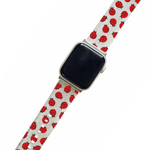 Ladybug Clear Glitter Smartwatch Strap