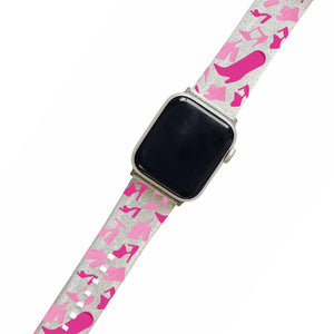 Doll Shoes Pattern - Clear Glitter Smartwatch Strap