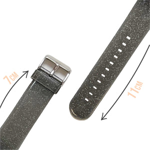 Personalised Coquette Highland Cow Black Glitter Smartwatch Strap