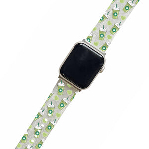 Matcha Drink - Clear Glitter Smartwatch Strap