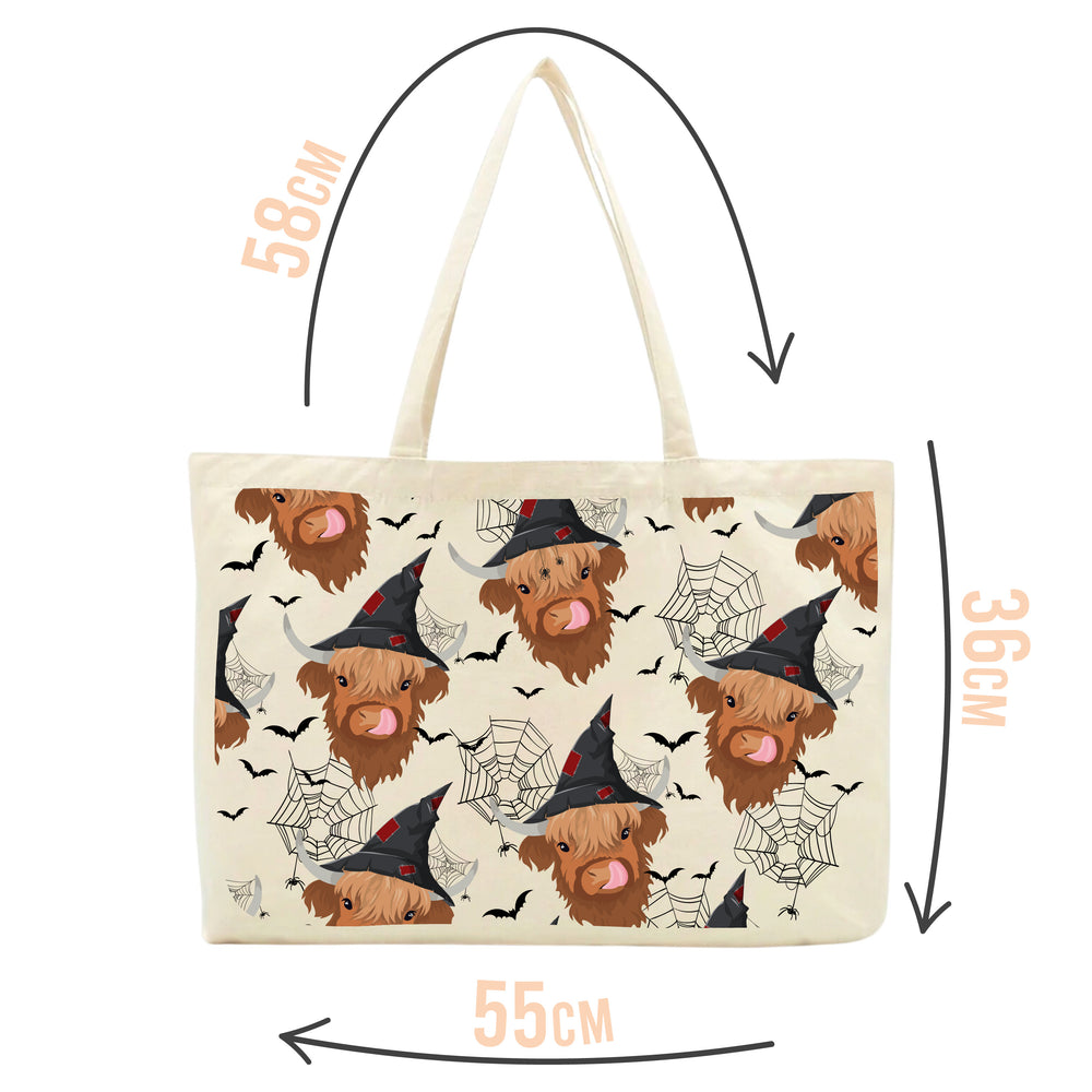 Hugo the Halloween Highland Cow Tote