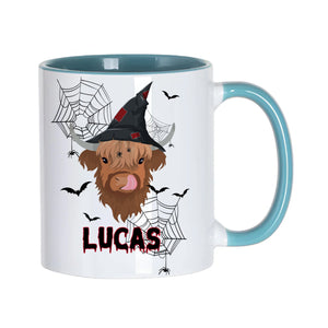 Personalised Halloween Highland Cow Mug