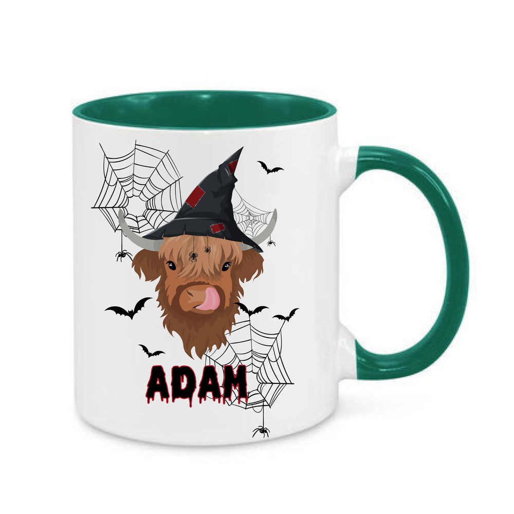 Personalised Halloween Highland Cow Mug