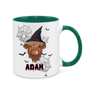 Personalised Halloween Highland Cow Mug