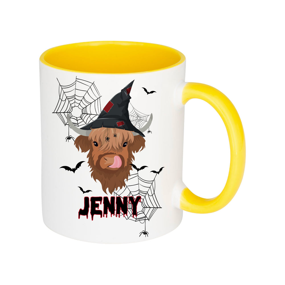 Personalised Halloween Highland Cow Mug