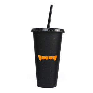 Vampire Teeth Black Glitter Tumbler Cup